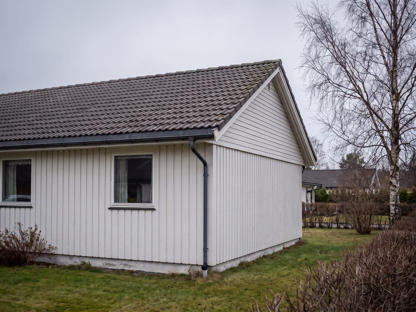 Enebolig med ferdig vasket tak uten mose.
